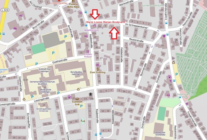 Der "Marie Louise Marjan-Boulevard" in der Südstadt? Karte: OpenStreetMap